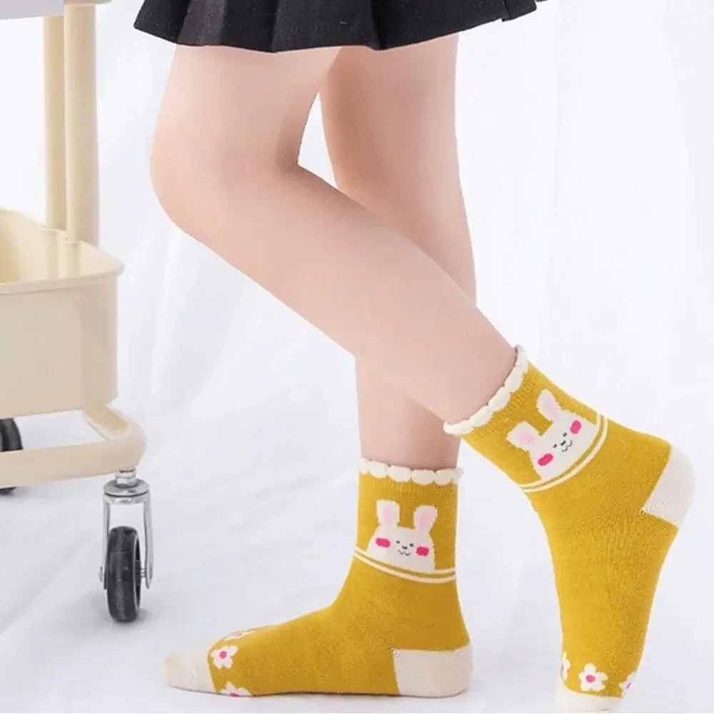 New 5 pairs new cotton socks girl 4-8 years
